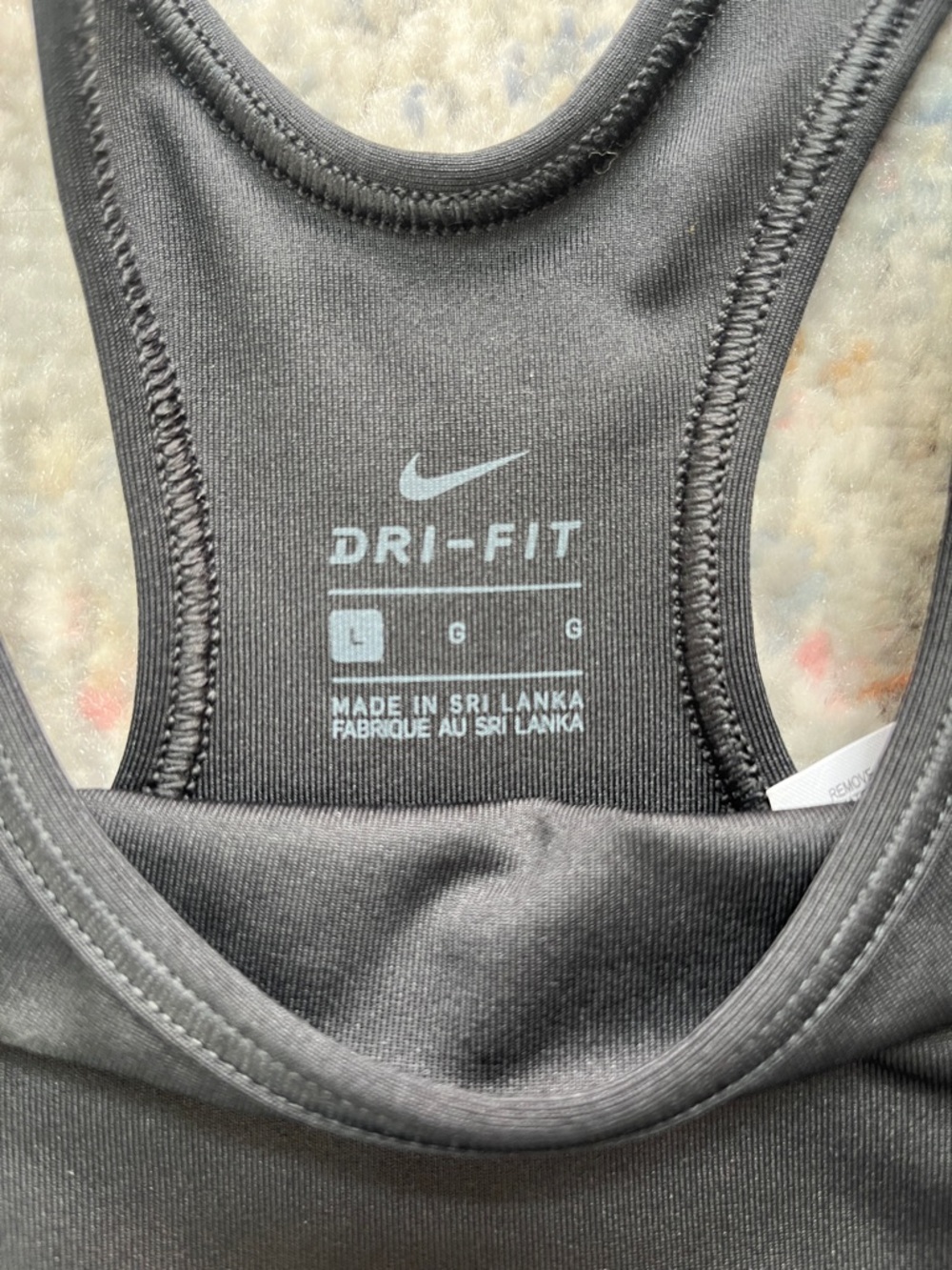 NWT Nike Black Sports Bra with White Swoosh - Picture 2 of 6
